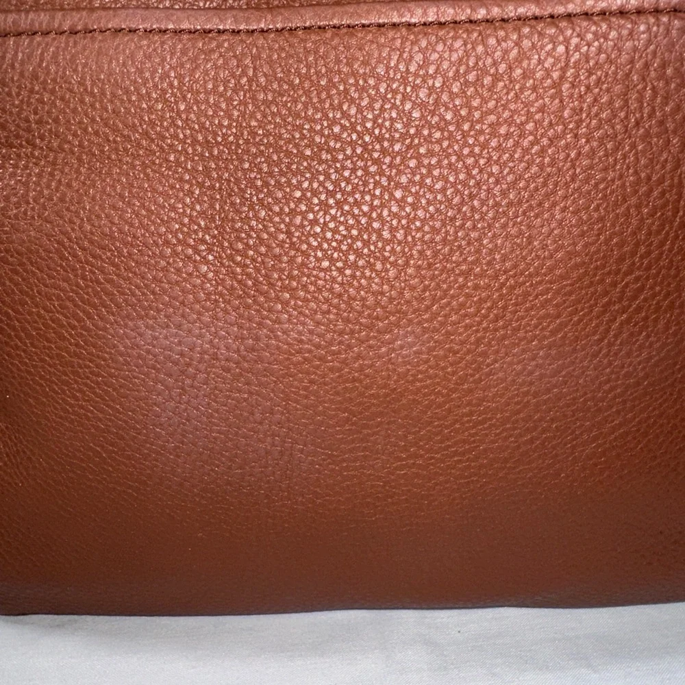 Fossil Piper Brown Pebble Leather Crossbody Small Messenger Bag Expandable